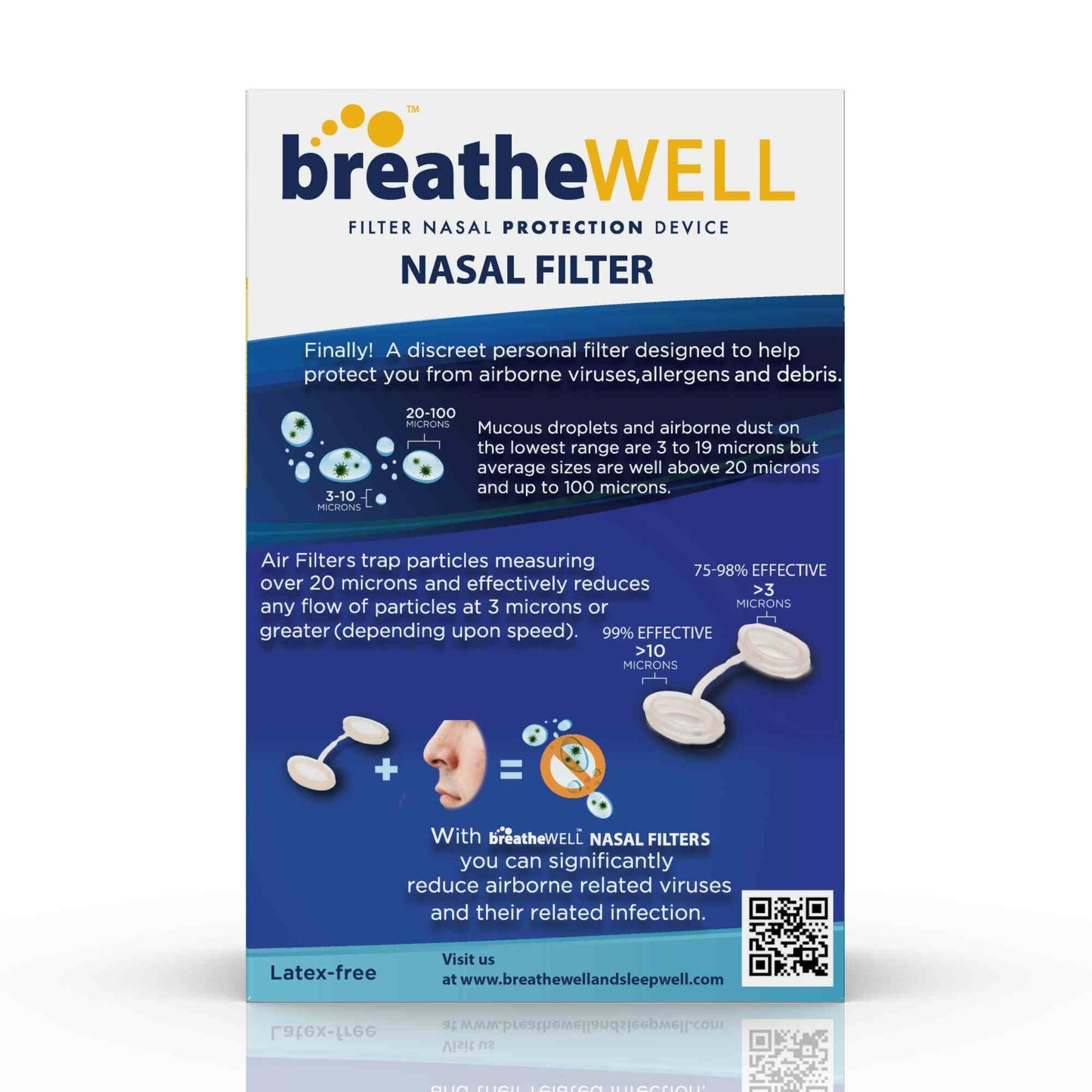 breatheWELL Nasal Filter Protection Device 6 Count, Large