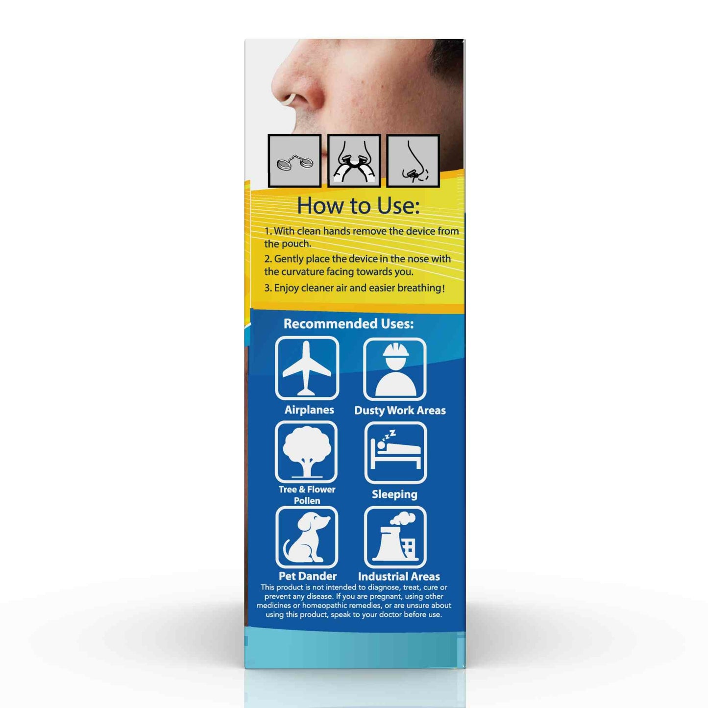 breatheWELL Nasal Filter Protection Device 6 Count, Large