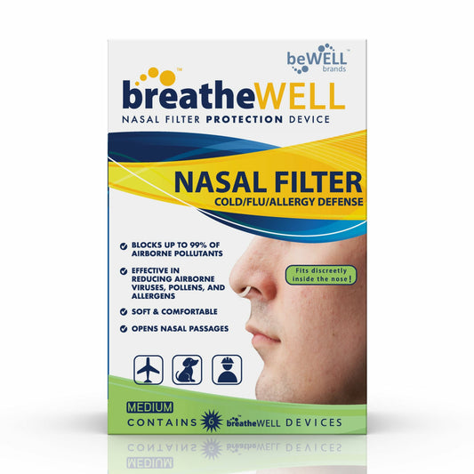 breatheWELL Nasal Filter Protection Device 6 Count, Medium