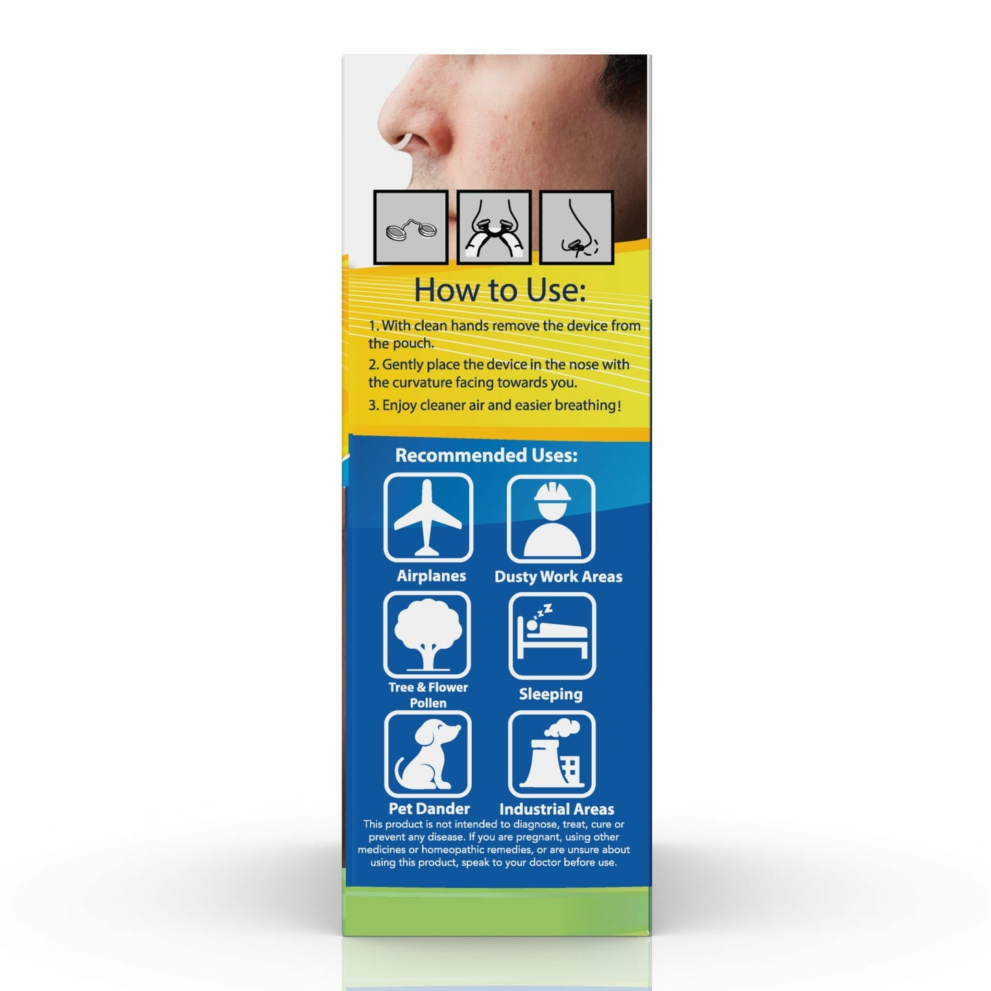 breatheWELL Nasal Filter Protection Device 6 Count, Medium